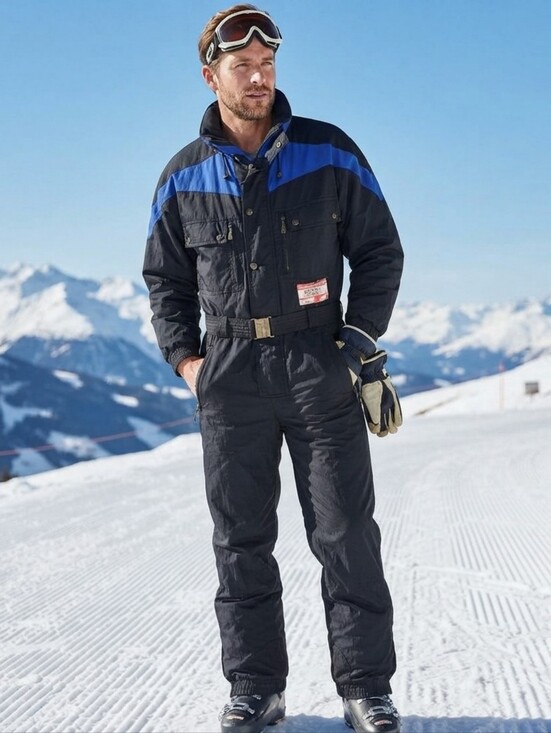 Marker Other - Vintage Marker LTD Men’s One Piece Ski Suit Large Retro 90s Snowsuit Hooded Blue